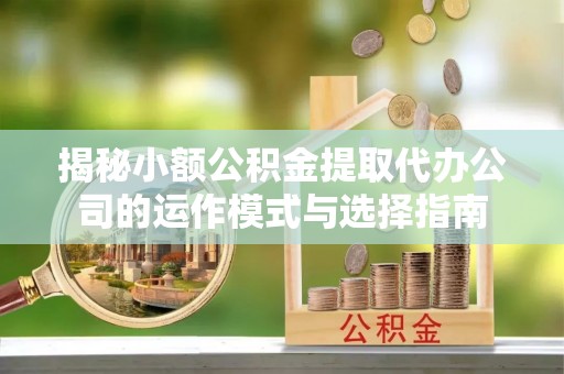 莱州揭秘小额公积金提取代办公司的运作模式与选择指南