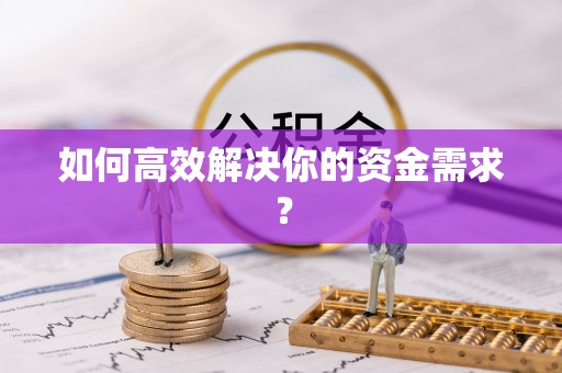 莱州如何高效解决你的资金需求？