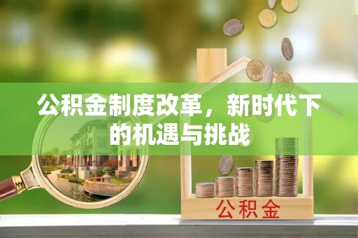 莱州公积金制度改革，新时代下的机遇与挑战