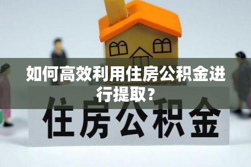 莱州如何高效利用住房公积金进行提取？