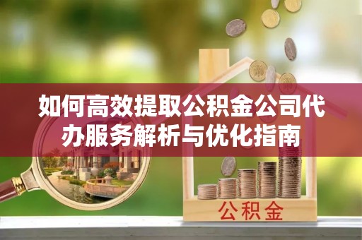 莱州如何高效提取公积金公司代办服务解析与优化指南